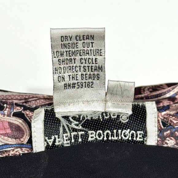 Vtg Y2K Silk Beaded Paisley Wrap Top Jacket Floral Tie Belt Whimsigoth Witchy - Picture 11 of 15